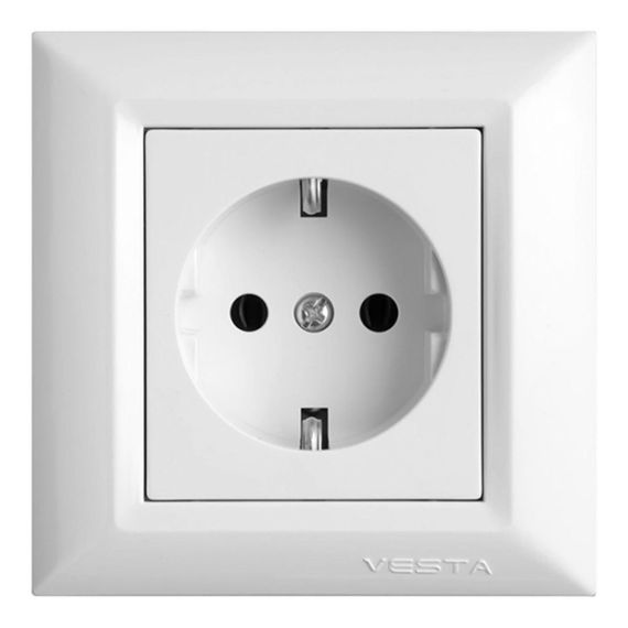 Розетка 2P+E Vesta-Electric Roma белый FRZ00010101BEL