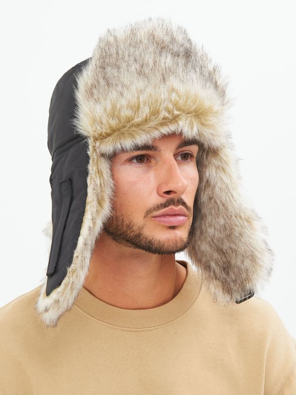 Шапка ушанка с маской Евро Волк ткань Taslan цвет Чёрный