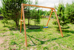 Деревянные качели с качелями гнездо 100 см
