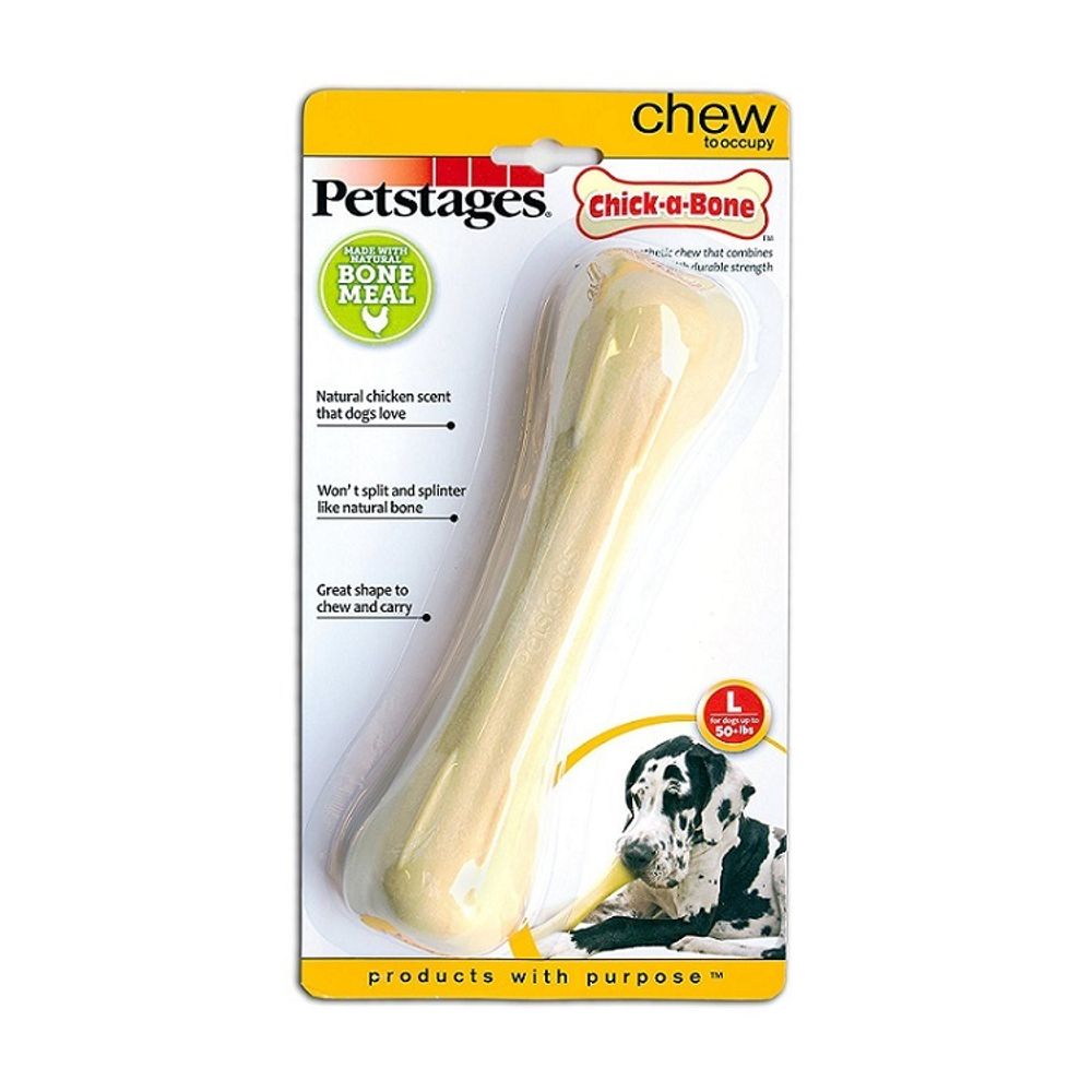 Petstages игрушка для собак Chick-A-Bone косточка с ароматом курицы 18 см большая