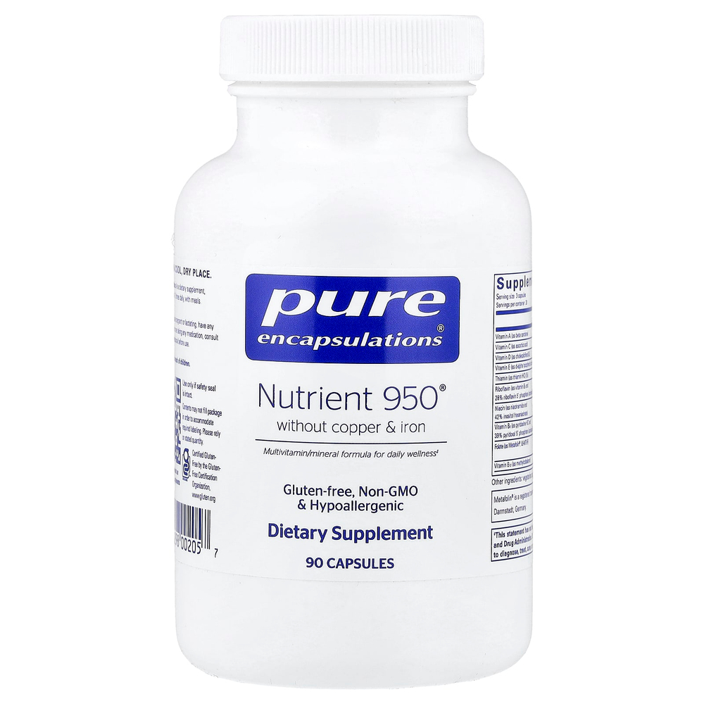 Pure Encapsulations, Nutrient 950® Without Copper & Iron, 90 Capsules