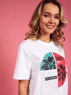 Футболка с принтом california надпись калифорния