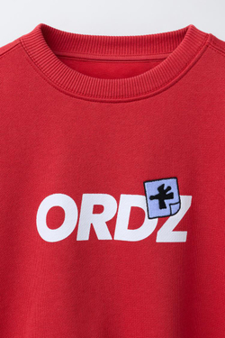 ZARA ТОЛСТОВКА С ЛОГОТИПОМ, КРАСНЫЙ