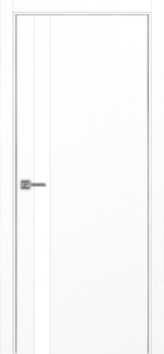 Межкомнатная дверь Optima Porte НЕАПОЛЬ 211 Белое стекло, Алюминиевая кромка SC (матовое серебро) с 2-х сторон