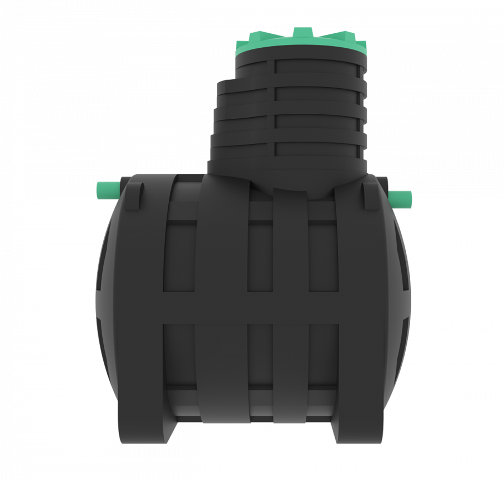 Септик переливной Мультпласт Термит Профи+ 3,0 S 3000 л. горизонтальный / 1200 л. в сутки / 5-6 чел. / самотечный сброс (1700x1500x2370см;138кг;черный) - арт.555457