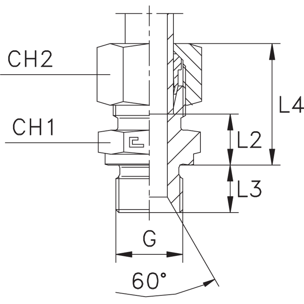 Штуцер FB DS14 BSP 1/2" (в сборе)