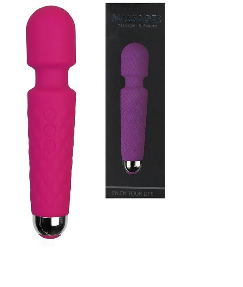 Мощный перезаряжаемый силиконовый массажер Super Powerful Massage Wand (розовый) (Цвет: розовый)