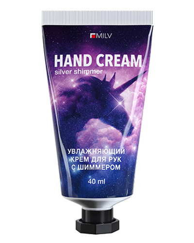 MILV Крем для рук увлажняющий с шиммером "SILVER" МАРШМЕЛЛОУ 40 мл