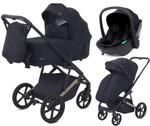 Детская коляска Rant Garda 3 в 1 с автокреслом Miro Black Black