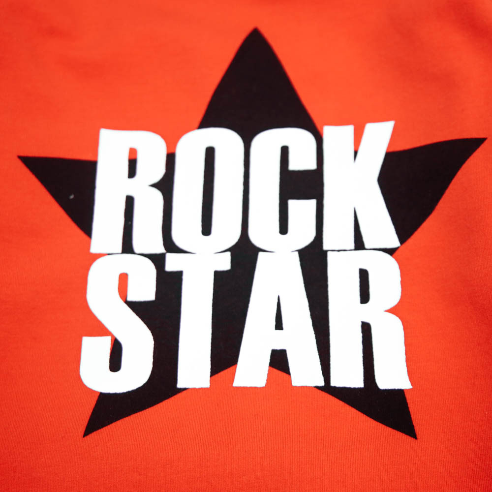 Свитшот SILVIAN HEACH Красный/Термопринт: звезда, Rock Star/Бело-черная отделка Девочка