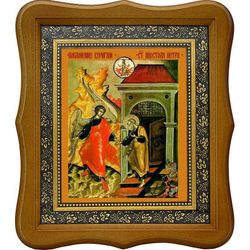 Поклонение святым веригам апостола Петра. Икона на холсте.