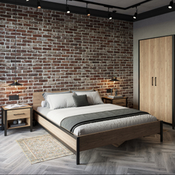 Прикроватная тумба DIWO Элиста дуб крафт золотой, черный