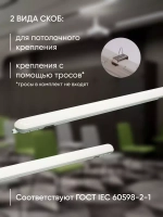 Светильник LED ДСП 1307 36Вт 6500К IP65 1200мм серый IEK