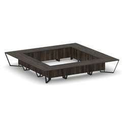 Steel Meet Стол переговорный квадратный KM-PR.B.SP-24K Дуб Мали/Графит Глянец/Металл Черный 4800*480