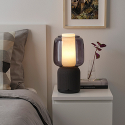 IKEA SYMFONISK  (ИКЕА СЙМФОНИСК)  -  Wi-Fi лампа/колонка, стеклянный рассеиватель, черный