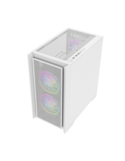 Powercase Alisio Micro Z3W ARGB, Tempered Glass, 3x 120mm ARGB fan, белый, mATX  (CAMZW-A3)