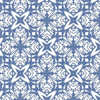 Синяя плитка на белом, геометрический узор