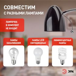 Настольный светильник ЭРА N-116-Е27-40W-BK черный