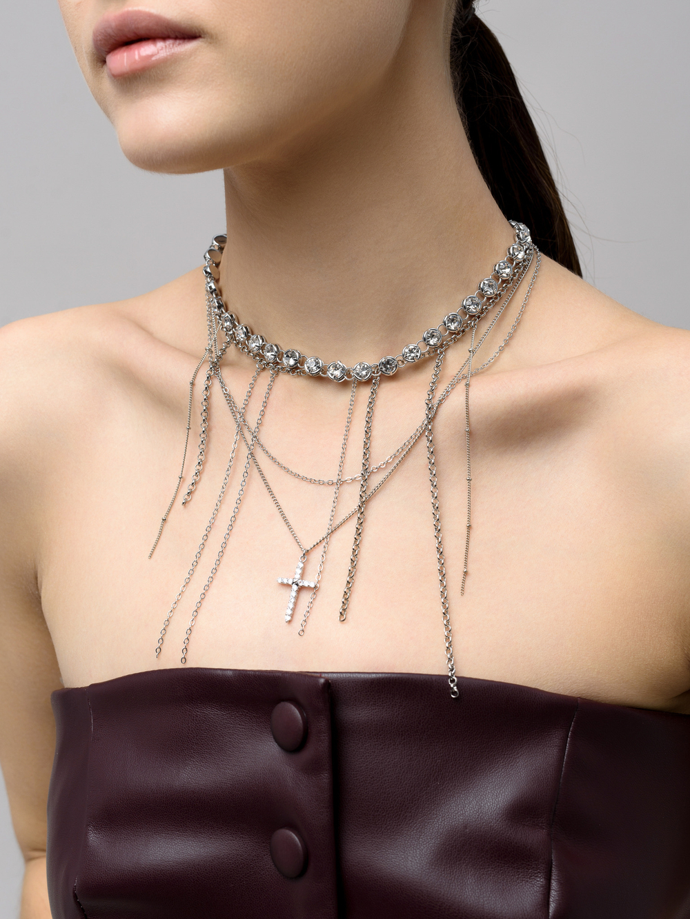 Колье "Rich Cross" Silver