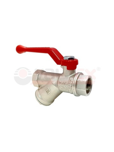 Кран шаровой латунный PREMIUM для ВОДЫ 1/2дюйм ВР/ВР бабочка с фильтром. НИКЕЛИР-Й 11Б27фт1М (48/12) VALFEX VF.293.NB1.012.PREMIUM