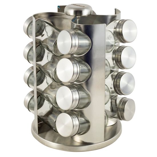 Набор ёмкостей для специй 16 шт. Ofenbach NB 101003 на круглой подставке из нержавеющей стали