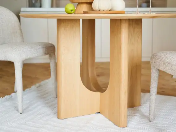 Стол обеденный Barbican Ø120 см, шпон дуба