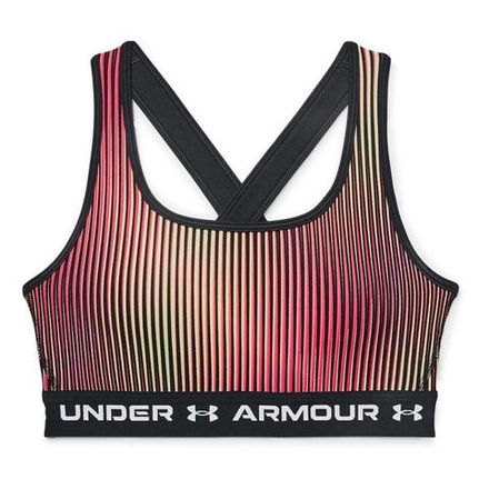 Теннисный бюстгальтер Under Armour Women's Armour Mid Crossback Printed Sports Bra - black/white