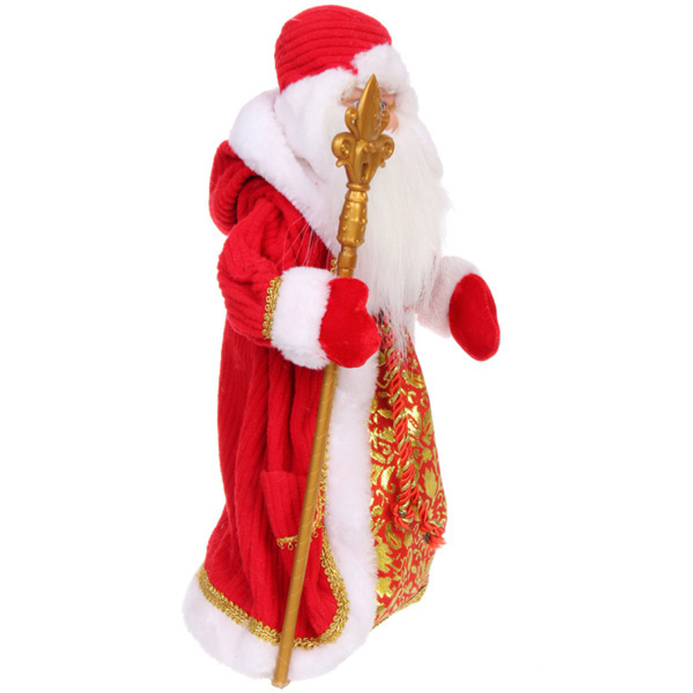Дед Мороз «Зимняя тайна» 40 см в красной шубке
