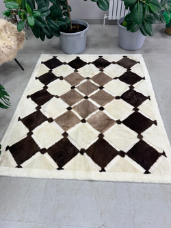 Ковер прямоугольный натуральный мех овчина, 210 х 170 см.