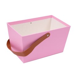 Коробка ПРЯМОУГ с кожаной ручкой 23*14*13