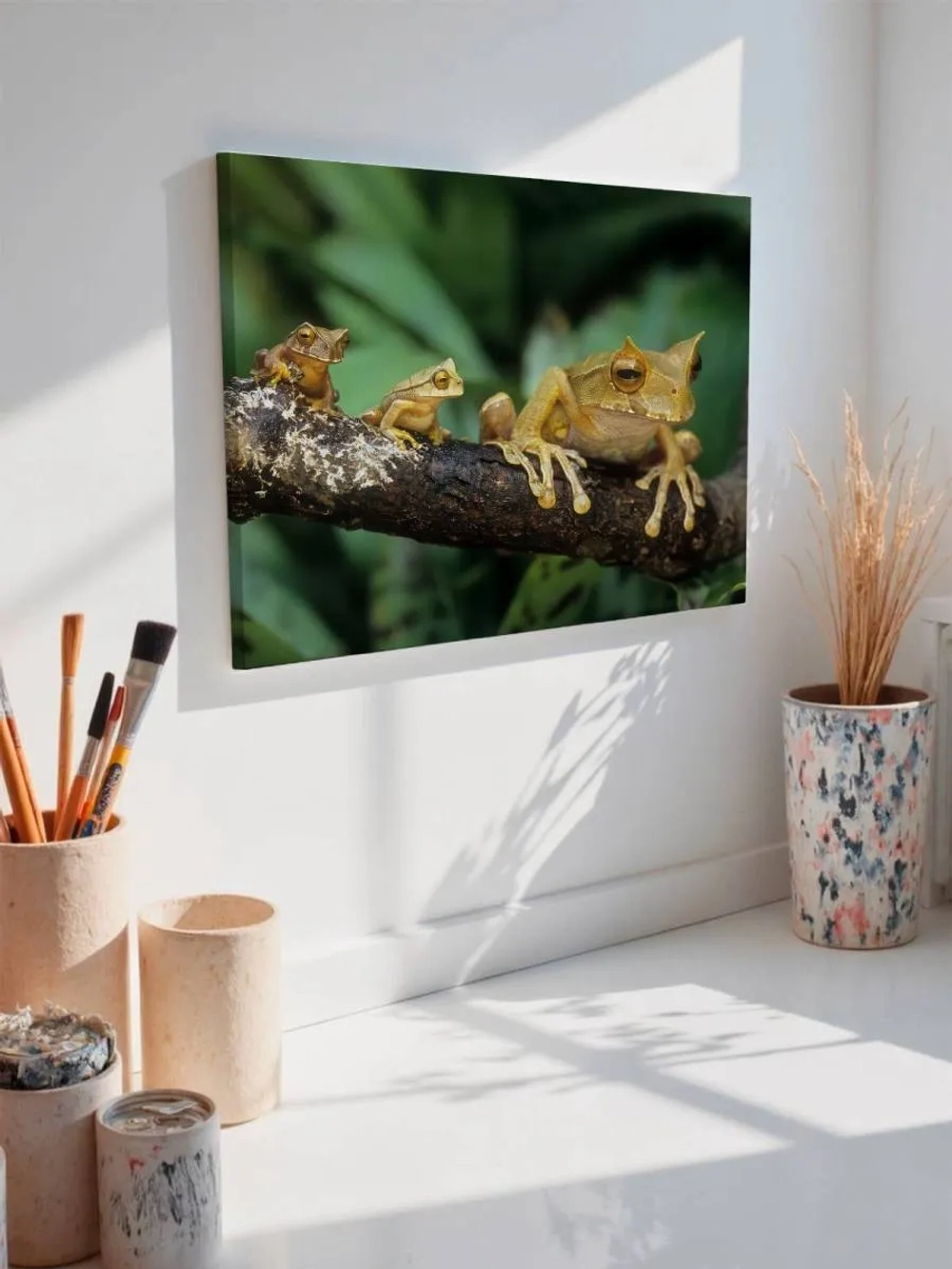 Картина на стену 40 X 50 Лягушка с лягушатами