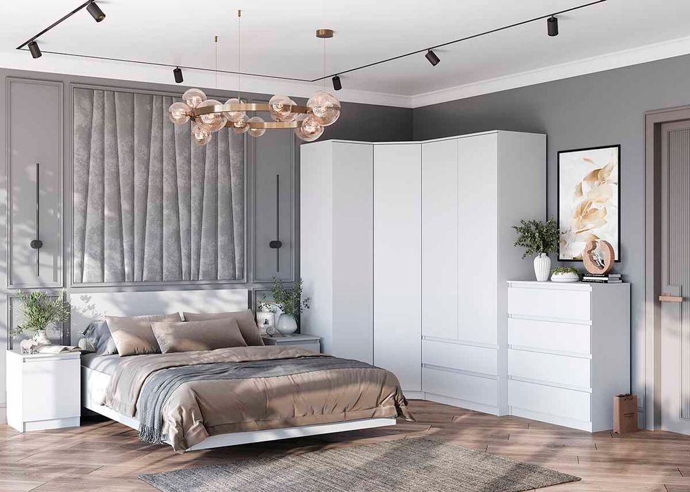 Шкаф 2-ств. с 2 ящиками"Бьянко"