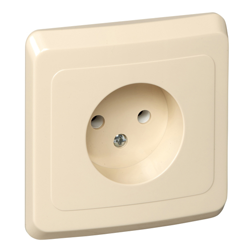 Schneider Electric Этюд Крем Розетка 1-местная скрытая установка без заземляющих контактов PC16-001K---
