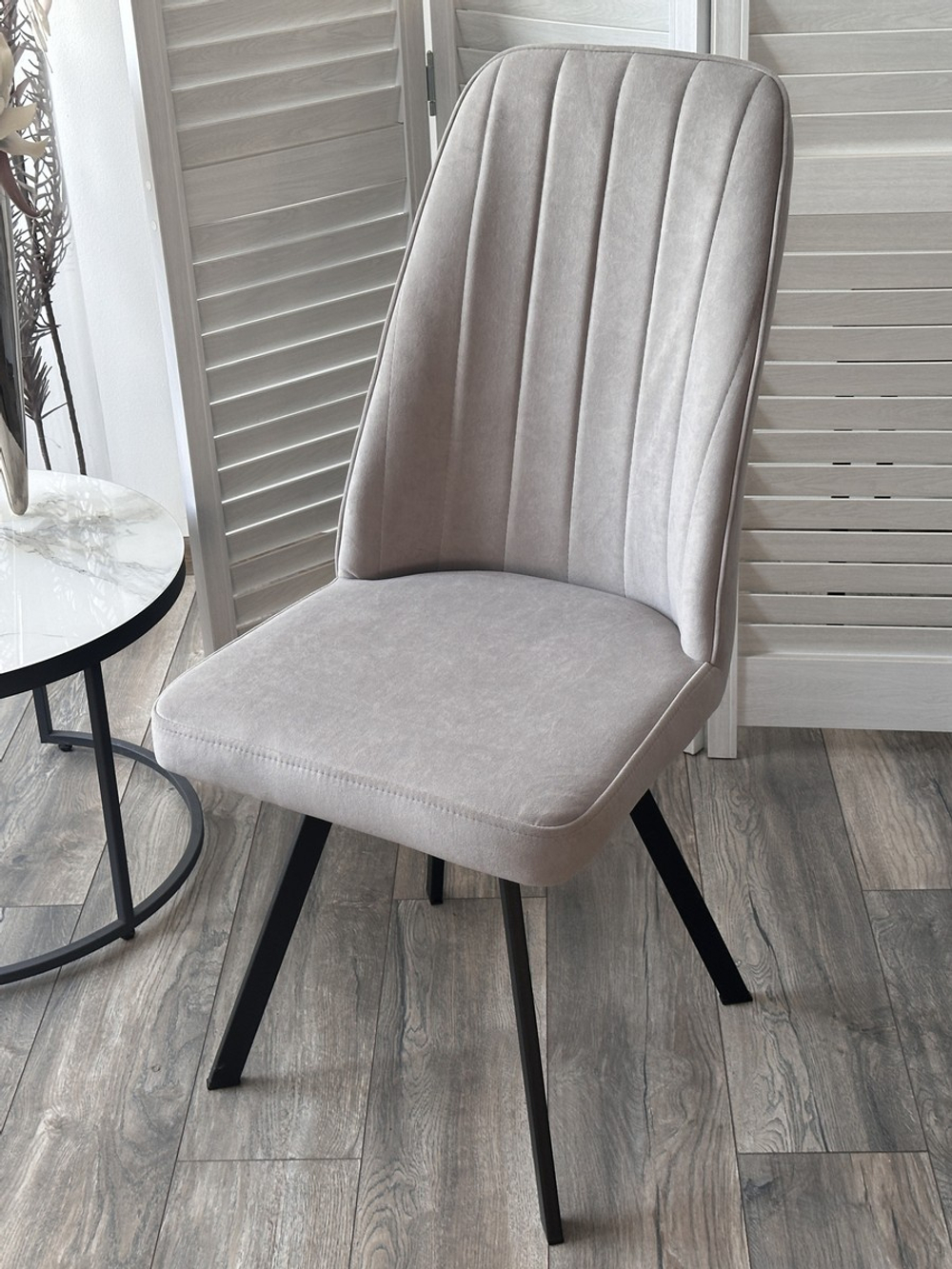 Стул ПРОВАНС 360 град. поворот. B22 Серый, велюр / черный каркас, М-City