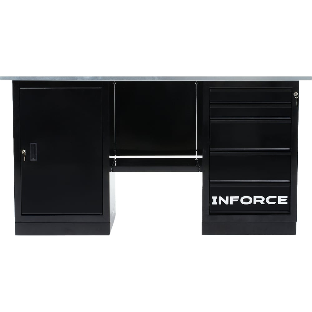 Верстак с драйвером и тумбой Inforce 1600х686х845 LW-3, допустимая нагрузка на стол 1000кг, 05-01-007