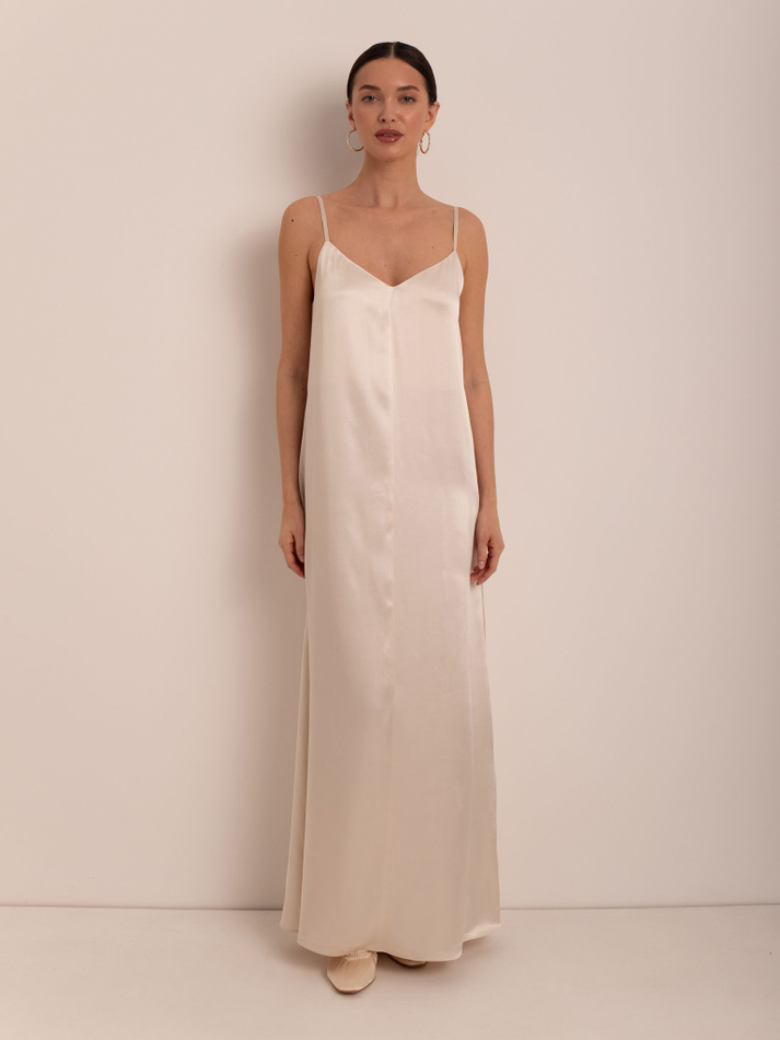 Платье-комбинация "Инэс" (44 / Кремовый / Вискоза 100%)