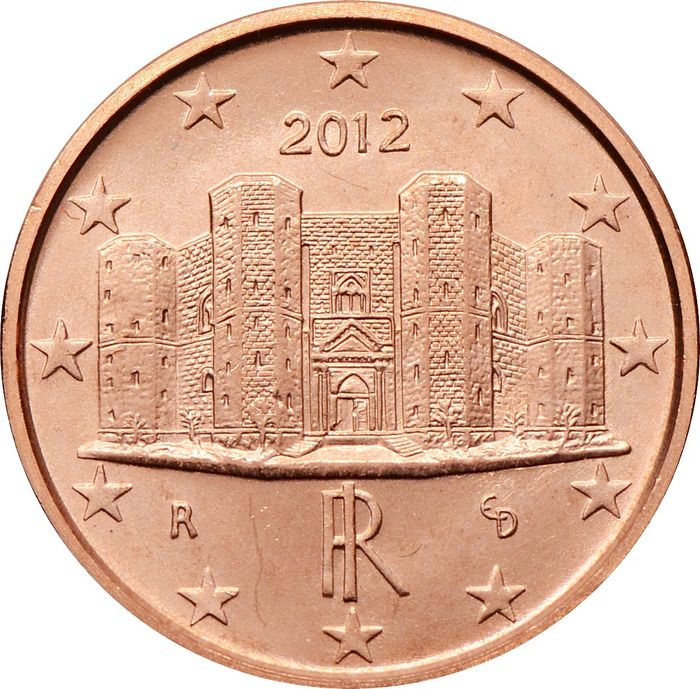 1 евроцент 2012 Италия (1 euro cent)