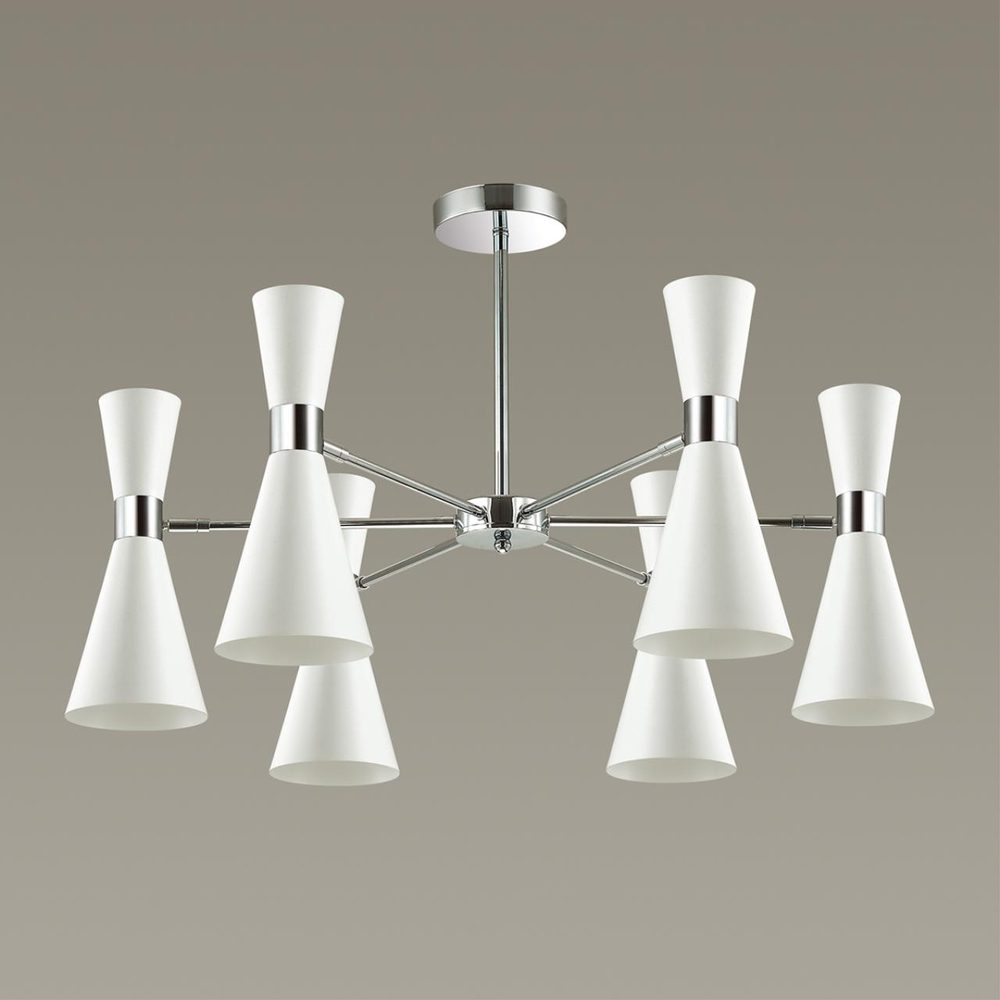 3661/6C MODERNI LN26 213 хром/матовый белый Люстра потолочная E14 6*60W 220V QUINN