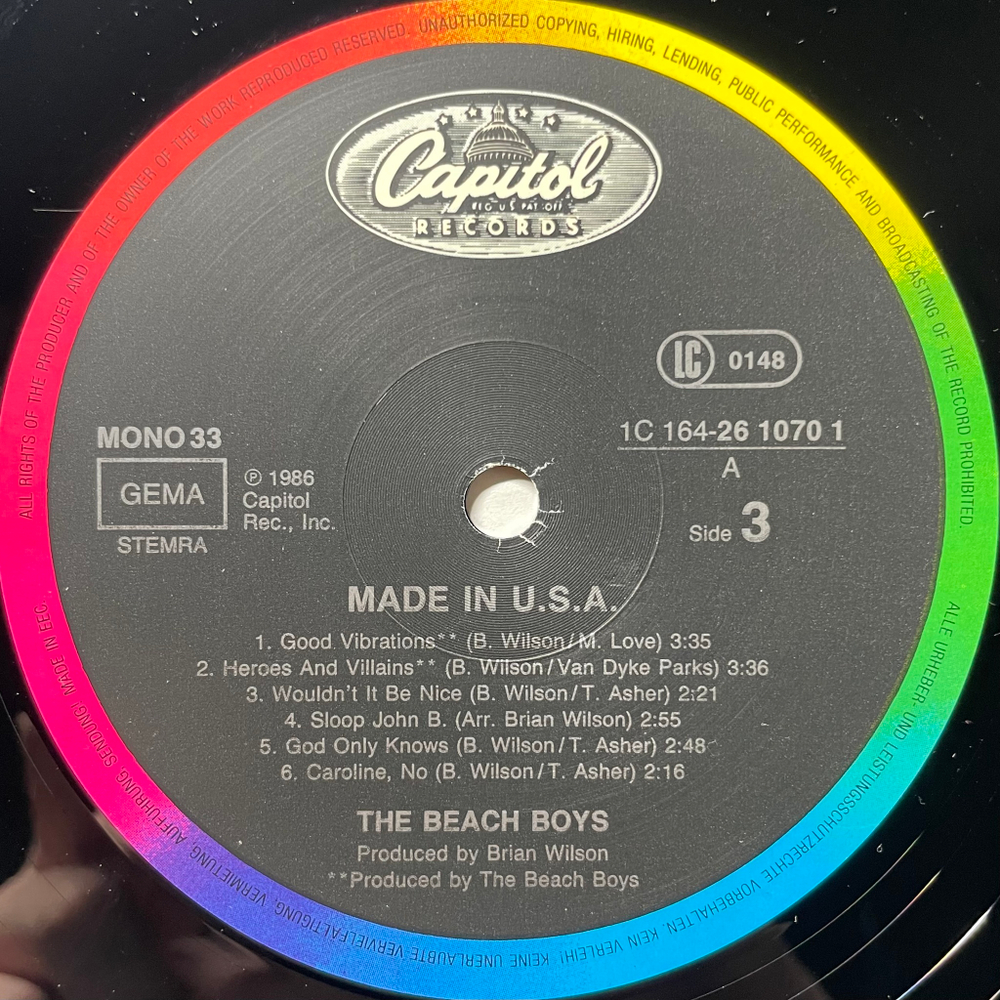 The Beach Boys ‎– Made In U.S.A. 2LP (Европа 1986г.)