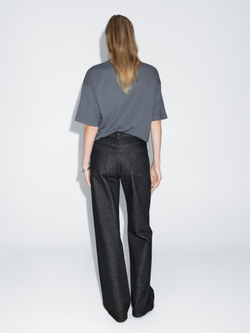 Massimo Dutti Джинсы с высокой талией и широкими штанинами, темно-синий