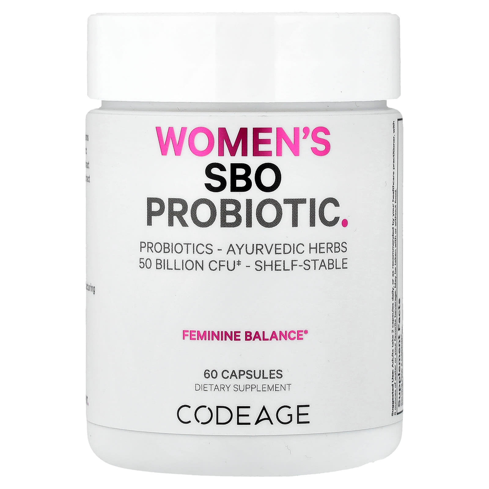 Codeage, SBO Probiotic, пробиотики для женщин, 60 капсул