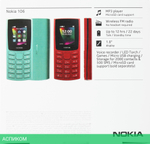 Мобильный телефон Nokia 106 TA-1564 DS красный (1GF019BPB1C01)