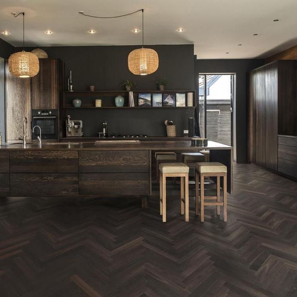 Инженерная доска Kahrs Дуб AB Копченный, матовый лак - Smoked Oak AB matt lacquer HB