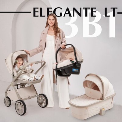 Детская коляска Sweet Baby Elegante 3 в 1 LT Beige 427286
