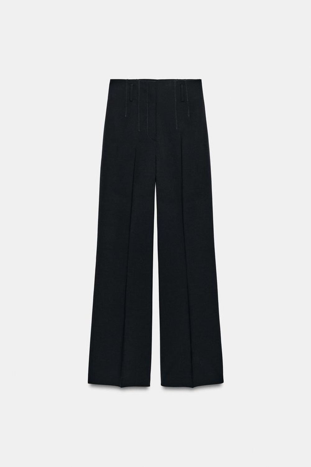 ZARA БРЮКИ ИЗ ШЕРСТИ С ВЫСОКОЙ ПОСАДКОЙ — ZW COLLECTION, МОРСКОЙ ТЕМНО-СИНИЙ