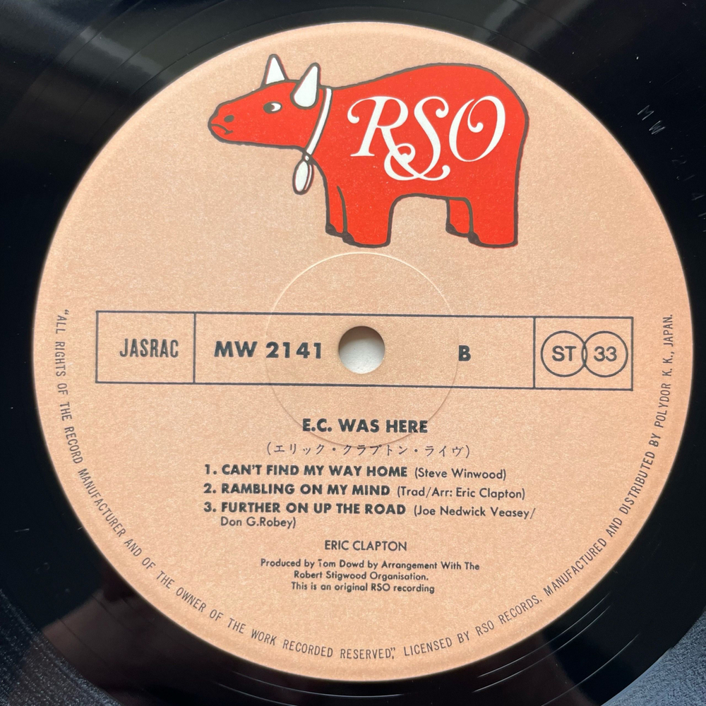 Винтажная виниловая пластинка LP Eric Clapton E.C. Was Here (Япония 1975) (Без Оби)
