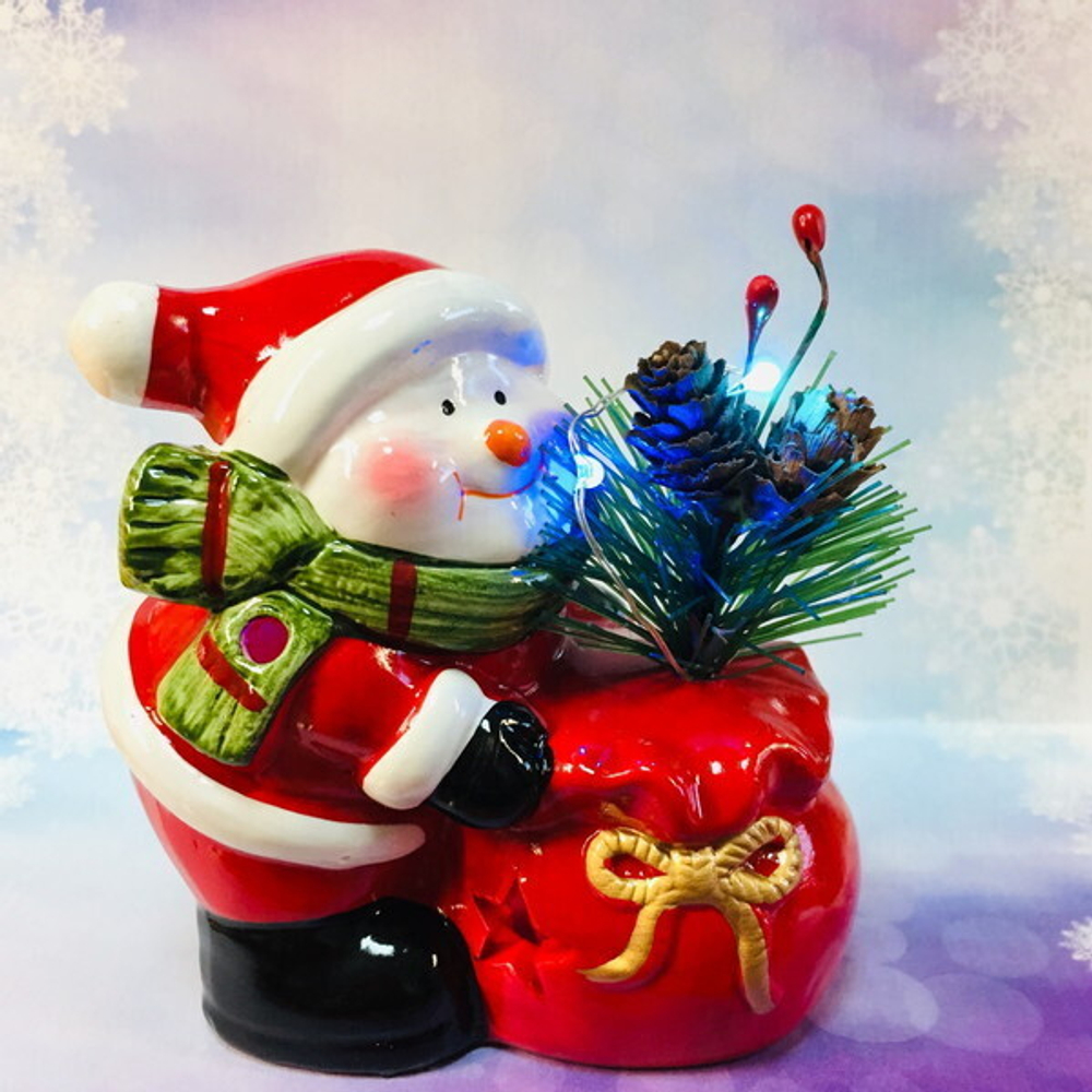 Фигурка с подсветкой Miracle «Новогодние друзья с веточкой» 10,6*13 см