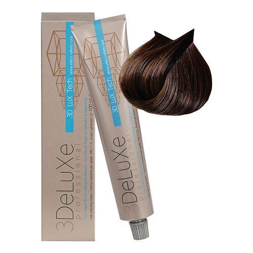 Стойкая крем-краска для волос Оттенок 5.31 Светло-каштановый золотисто-пепельный 3DeLuXe 100мл