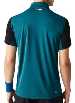 Мужское теннисное поло Lacoste SPORT Tennis Zip Polo - green/black