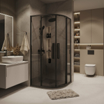 Душевой уголок Grossman Cosmo 100х100 301.K33.02.1010.21.10 профиль Черный матовый стекло тонированное